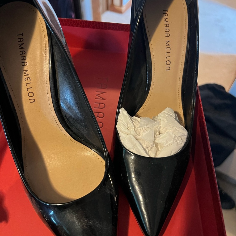 Tamara Mellon Black Patent Leather Heels